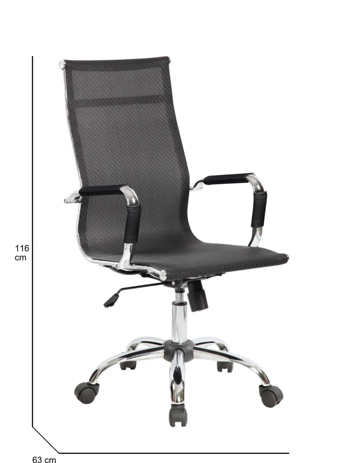 Sedia con ruote Dardit, Nero, 63x54h106/116 cm