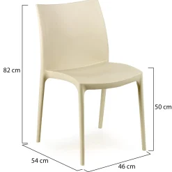 Sedia da Esterno Beige una Sedia Impilabile, Peso Supportato 120 kg Made in Italy - Linder