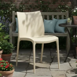 Sedia da Esterno Beige una Sedia Impilabile, Peso Supportato 120 kg Made in Italy - Linder