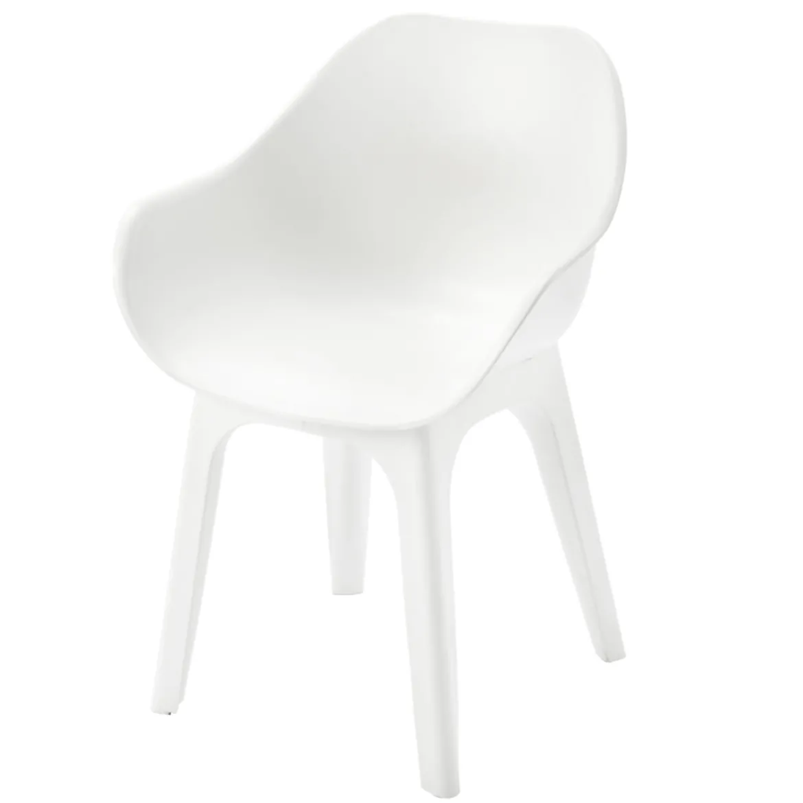 Sedia da Esterno Bianco una Sedia Braccioli, Peso Supportato 120 kg Made in Italy - Wesconnett