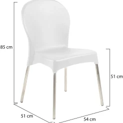 Sedia da Esterno Bianco una Sedia Peso Supportato 120 kg, Colore Seduta Bianco Made in Italy - Montivilla
