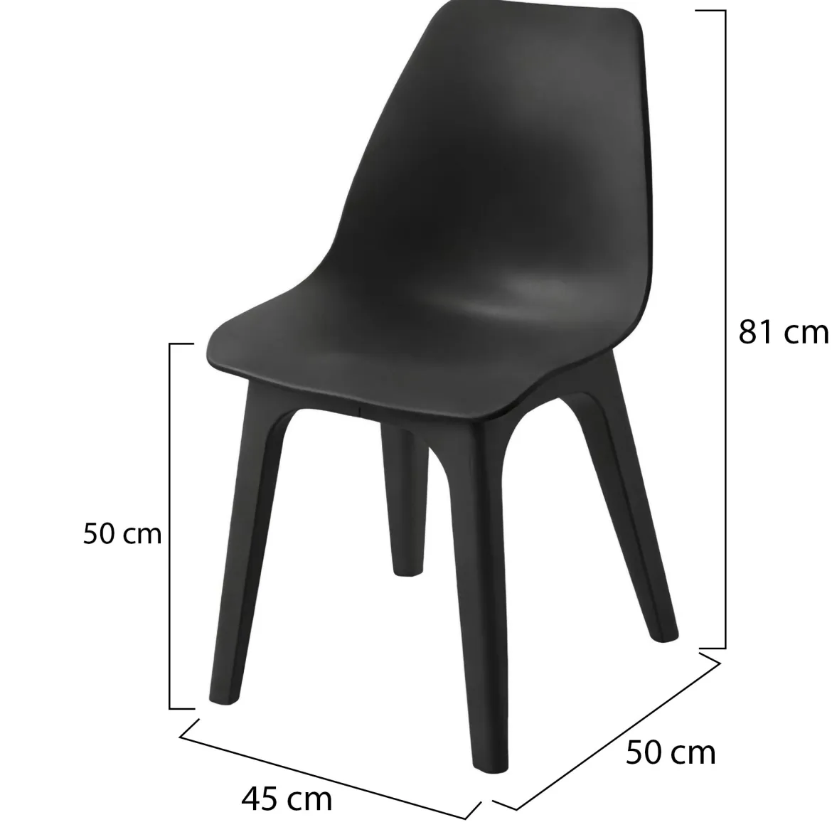 Sedia da Esterno Nero Antracite 4 Sedie Braccioli, Peso Supportato 120 kg Made in Italy - Beachfield