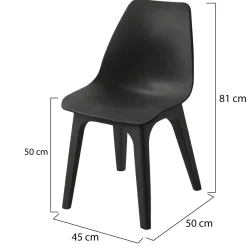 Sedia da Esterno Nero Antracite 4 Sedie Pieghevole, Peso Supportato 120 kg Made in Italy - Jennie