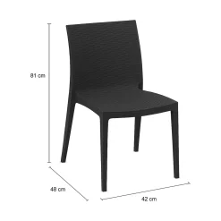 Sedia da giardino effetto rattan impilabile antracite - Ferla