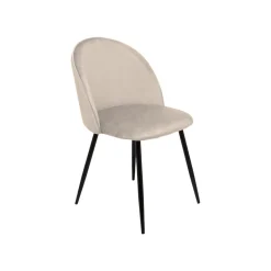 Sedia imbottita in velluto grigio chiaro - Achito