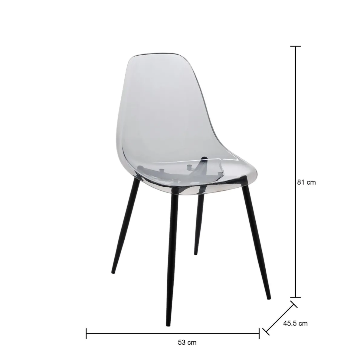 Sedia minimal in plastica fume - Amstrong