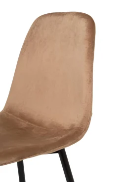 Sedia squadrata imbottita in velluto beige - Arter