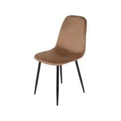 Sedia squadrata imbottita in velluto beige - Arter