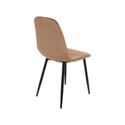 Sedia squadrata imbottita in velluto beige - Arter
