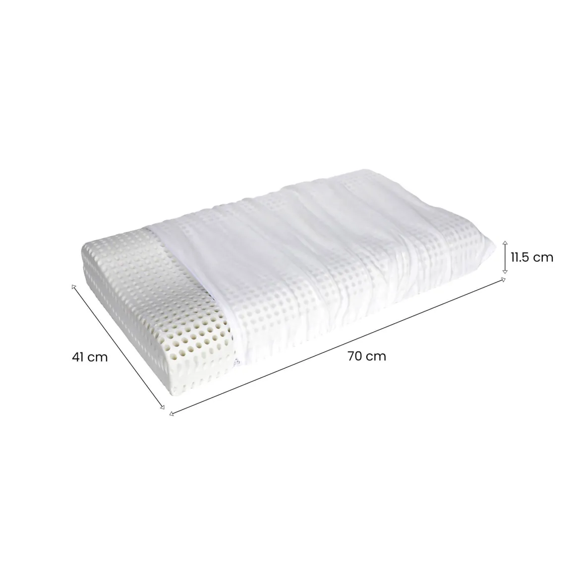 Set di 2 guanciali Origano, Made in Italy, 70x41 h12 cm, Bianco