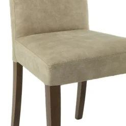 Set di Sedie Beige Marrone Noce 2 Sedie Effetto Velluto, Imbottito - Ferraris