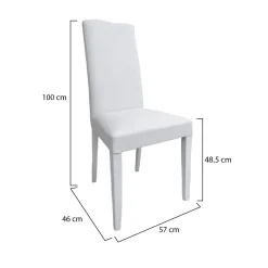 Set di Sedie Bianco 4 Sedie Imbottito, Effetto Laccato - Ferraris