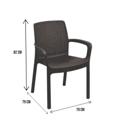 Set di 4 sedie da esterno eleganti impilabili marrone - Anacleto