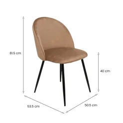 Set di 2 sedie design imbottite in velluto beige - Achito