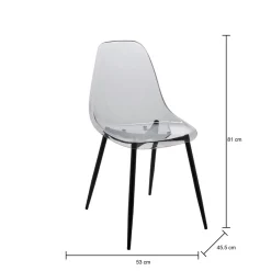 Set di 4 sedie design in plastica fume - Amstrong