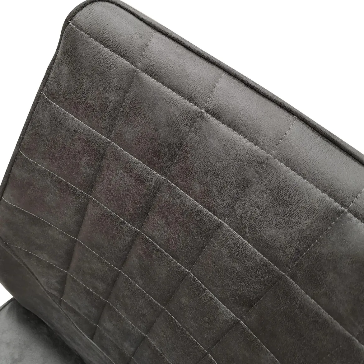 Set di Sedie Grigio Scuro Nero 8 Sedie Effetto Invecchiato, Imbottito - Ispani