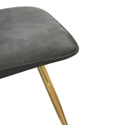 Set di Sedie Grigio Scuro oro 8 Sedie Effetto Velluto, Imbottito - Cabiate
