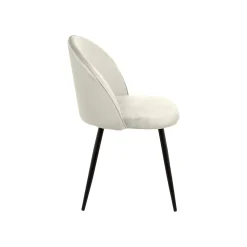 Set di 6 sedie moderne imbottite in velluto panna - Achito
