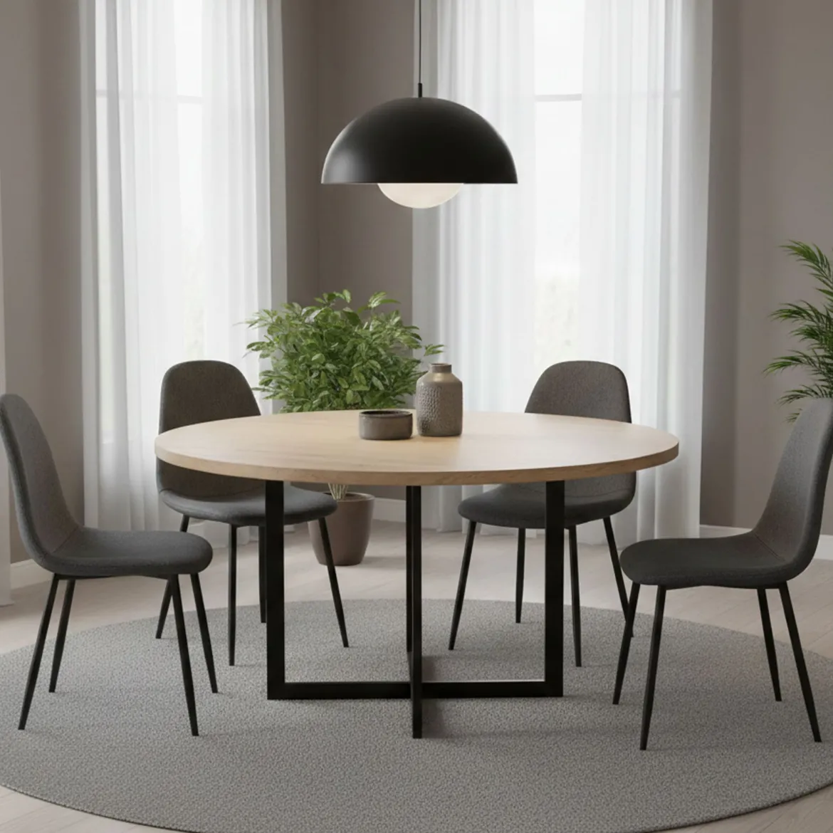 Set di Sedie Nero Antracite Nero 8 Sedie Imbottito, Sfumatura Colore Struttura Antracite - Zambrone