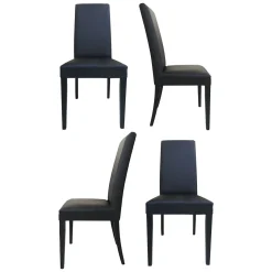 Set di Sedie Nero Nero 4 Sedie Imbottito, Effetto Laccato - Ferraris