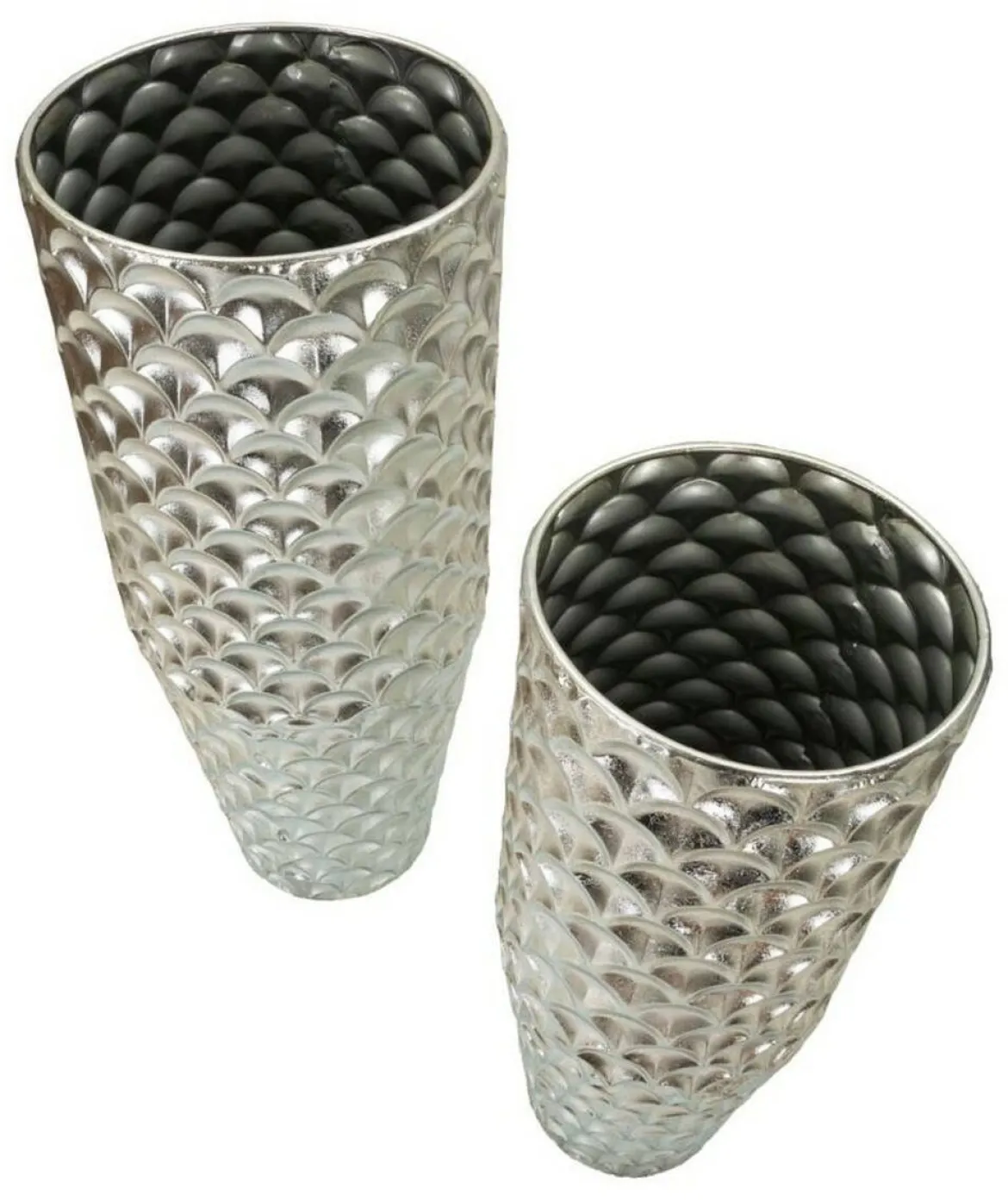 Set di 2 vasi Premezzo, 37x37 h92 cm, Argento