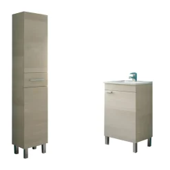 Set Mobili Bagno Marrone Rovere un Cassetto 3 Ripiani, 4 Ante - Didero