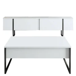 Set Mobili da Soggiorno Bianco oro Modulabile 4 Ripiani, Apertura Battente, a Ribalta - Pignano
