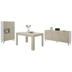 Set Mobili da Soggiorno Marrone Rovere Bianco Cassetti Modulabile, 7 Ripiani - Tifton