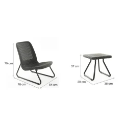 Set salotto esterno 2 posti e 1 tavolo bianco - Camini