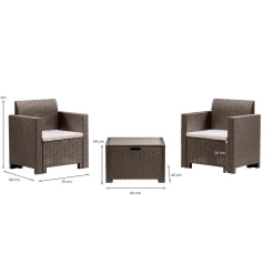Set salotto esterno 3 posti e 1 tavolo bianco - Barrhead