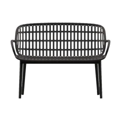Set salotto giardino minimal 2 poltrone e 1 panchina bianco - Jurij