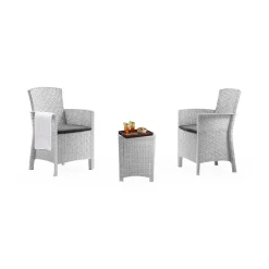 Set salotto giardino poltrone effetto rattan marrone - Asiak