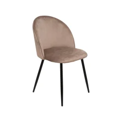 Set 6 Sedie da Cucina Imbottite in Velluto Grigio Tortora Struttura Metallo Ergonomiche 51x54x82h cm per Sala da Pranzo e Ufficio – Achito