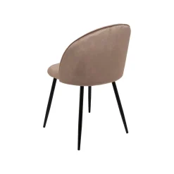 Set 6 Sedie da Cucina Imbottite in Velluto Grigio Tortora Struttura Metallo Ergonomiche 51x54x82h cm per Sala da Pranzo e Ufficio – Achito