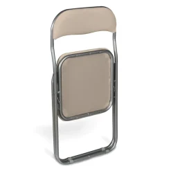 Set 2 sedie pieghevoli imbottite beige struttura in metallo - Antenore