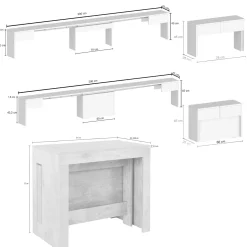 Set tavolo allungabile e 2 panche allungabili effetto legno 12 posti - Auditore