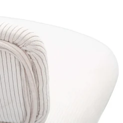 Sgabello Bianco Crema Nero Regolabile con Schienale 43x50x86h cm, Imbottito - Essaou