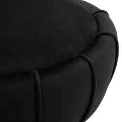 Sgabello Nero oro Imbottito Rivestimento in Velluto 40x40x44h cm, Materiale Struttura in Legno - Samaip