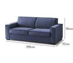 Sofa con penisola blu 200x95x90h cm - Abernathy