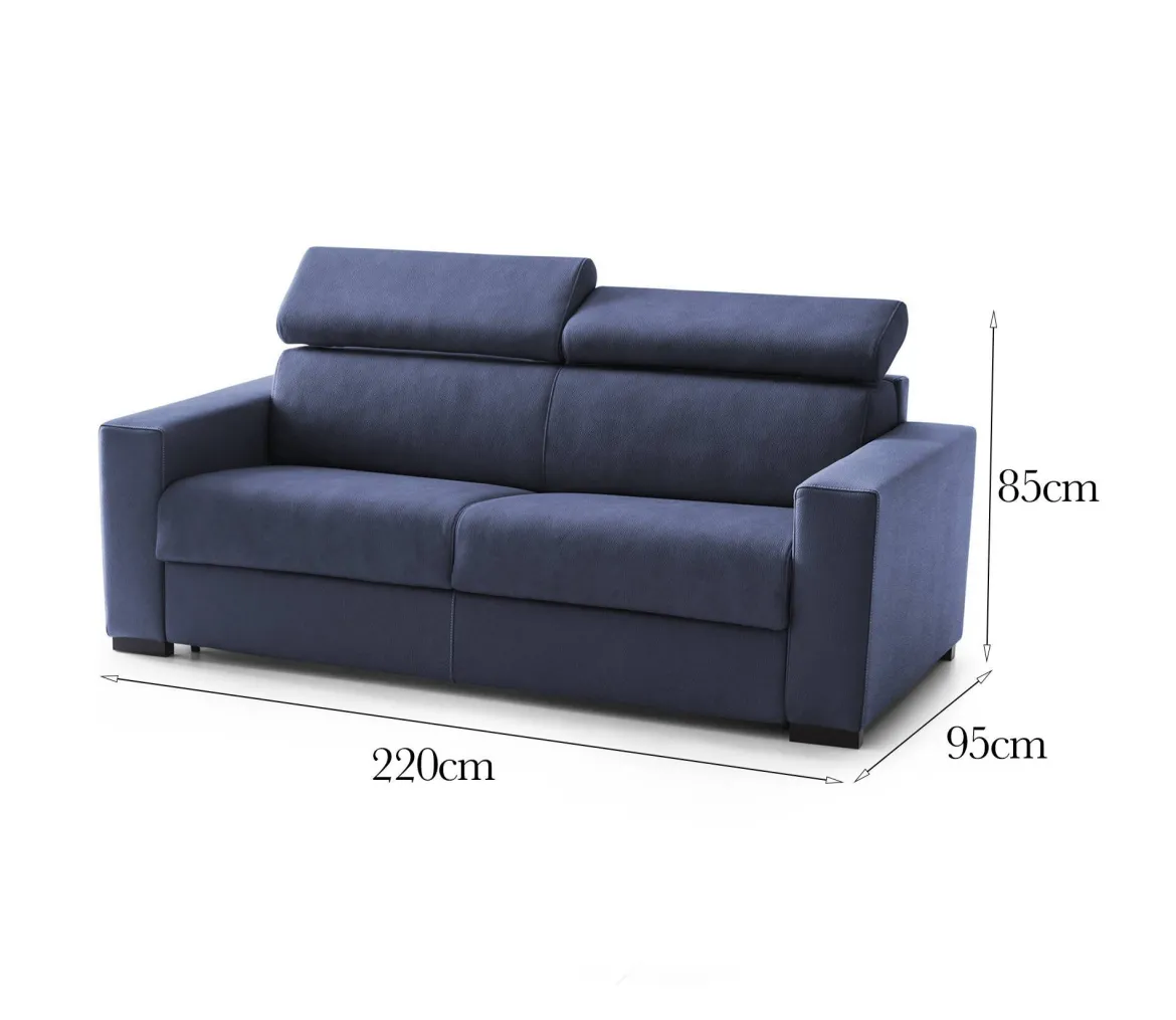 Sofa design blu 220x95x85h cm - Matrice