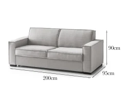 Sofa design grigio 200x95x90h cm - Abernathy