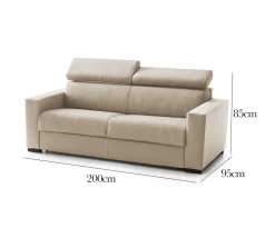Sofà design beige 200x95x85h cm - Schiavo