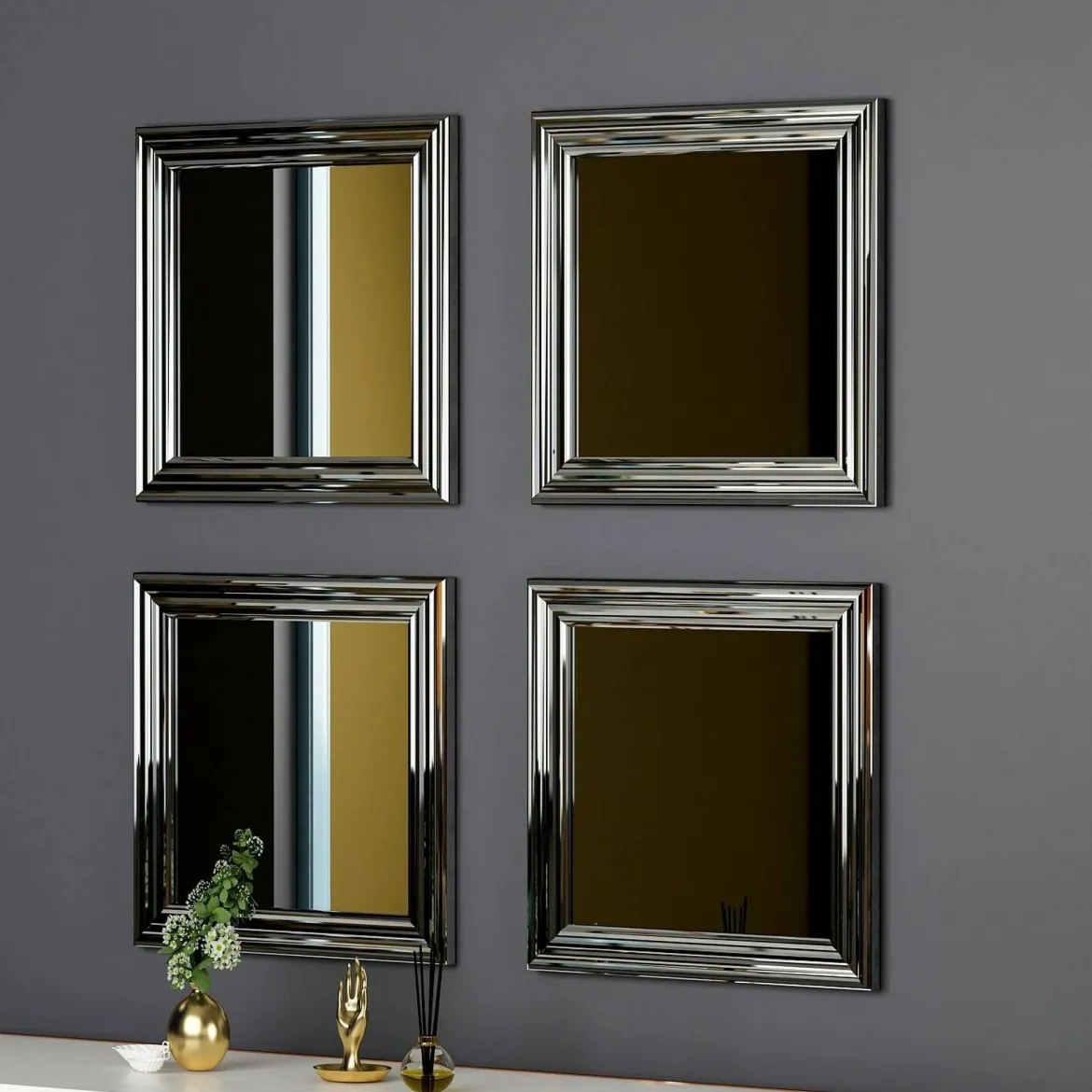 Specchio argento 40x40h cm - Thane
