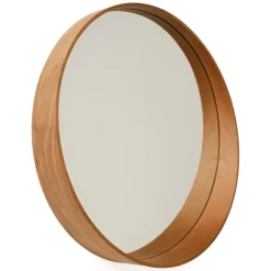 Specchio Marrone Noce Trasparente Forma Rotondo Tipologia a Parete 80x80h cm, Colore Struttura Trasparente - Frentani