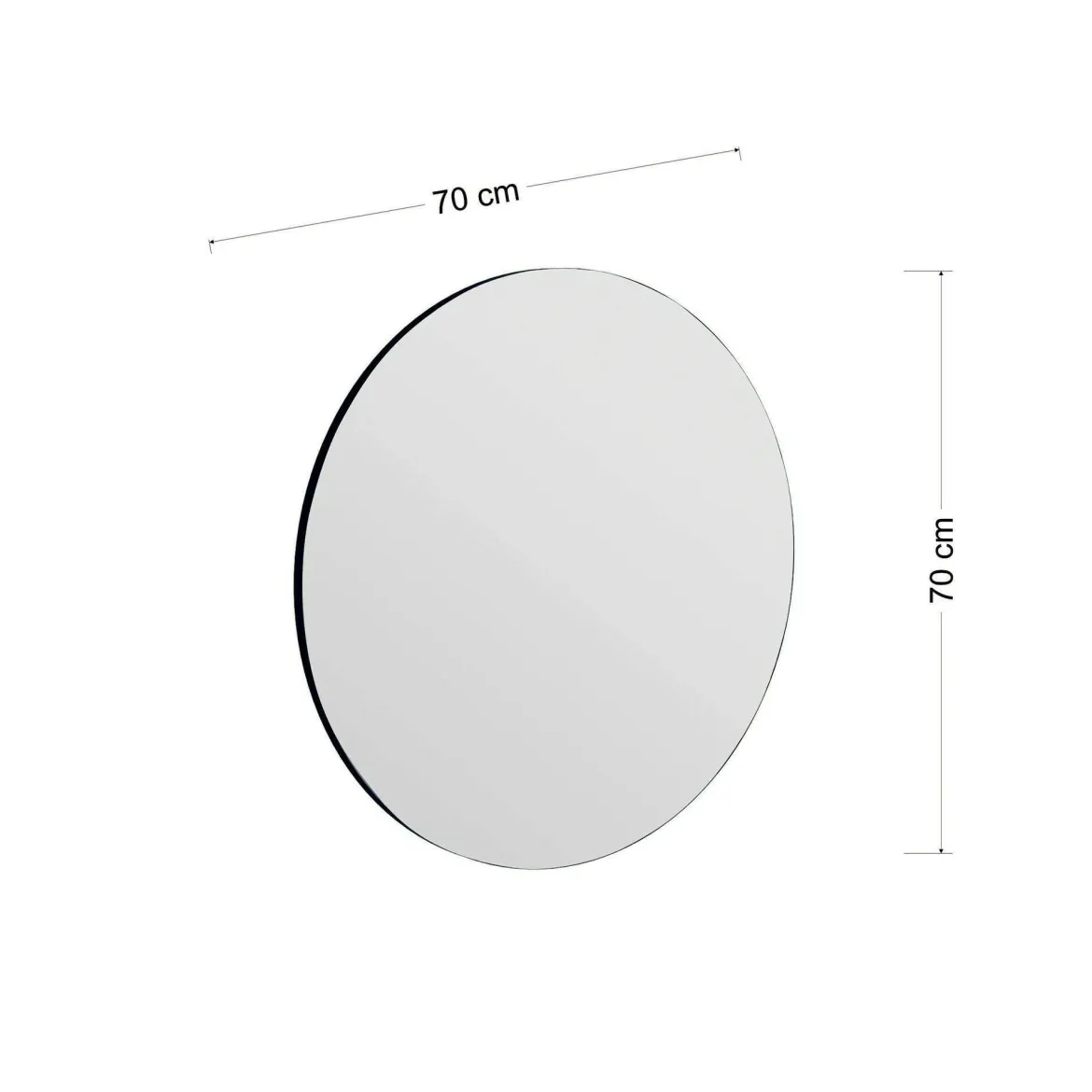 Specchio nero 70x70h cm - Bairo