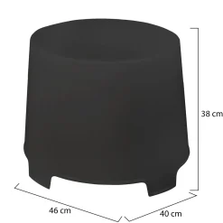 Tavolino da Esterno Nero Antracite 2 Posti 76x49x43h cm, Made in Italy - Mclendon