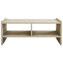 Tavolino da Salotto Beige Marmo Bianco Portariviste Forma Rettangolare 105x65x30h cm, Colore Ripiano Trasparente - Rhysand