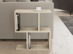 Tavolino da Salotto Bianco Marmo 2 Vani Forma Rettangolare 45x17x51h cm, Sfumatura Colore Ripiano Marmo - Tarzo