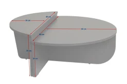 Tavolino da Salotto Bianco Marmo Forma Rettangolare Materiale Piano in Legno Nobilitato 90x60x35h cm, Colore Ripiano Bianco - Mansue
