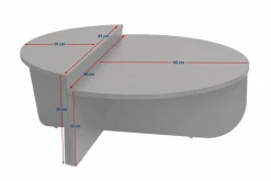 Tavolino da Salotto Bianco Nero Modulabile Forma Rettangolare 75x50x38h cm, Colore Struttura Nero - Urbania